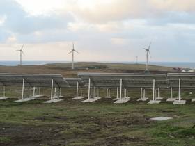 Fair Isle wind turbines and PV