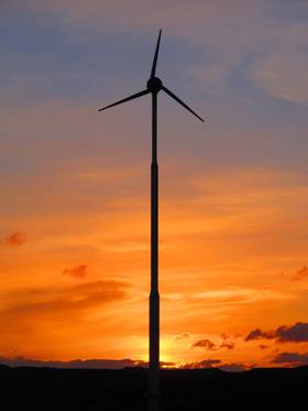 Muck - windturbine and sunset