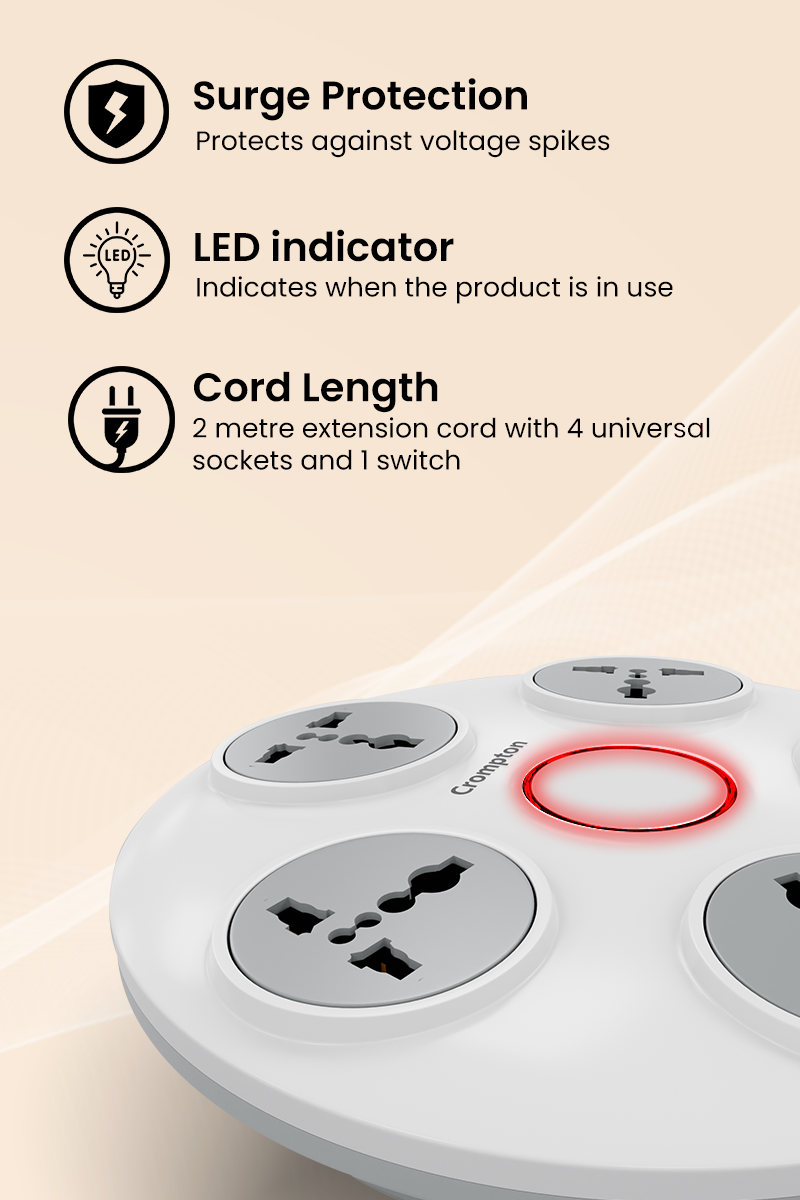 Surge Protection, LED Indicator, Cord Length