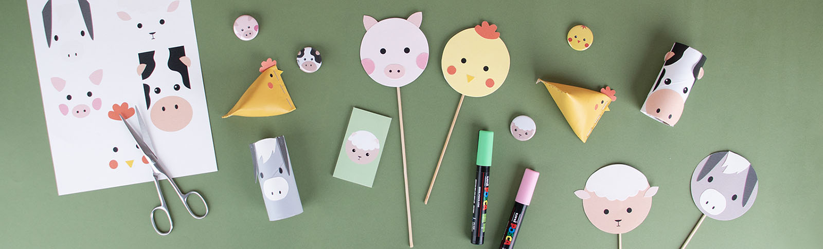 Quick and easy manual activity for farm animal birthday deco
