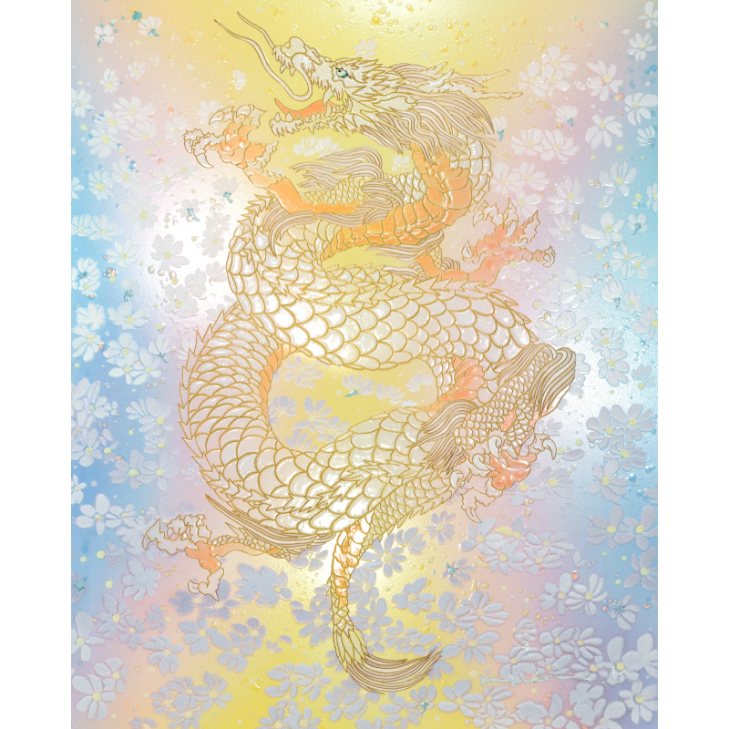 陶彩画_龍作品_白龍 ～清めの龍～_全体
