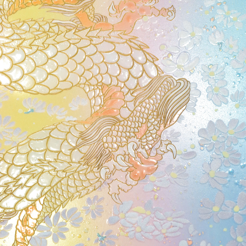 陶彩画_龍作品_白龍 ～清めの龍～_詳細