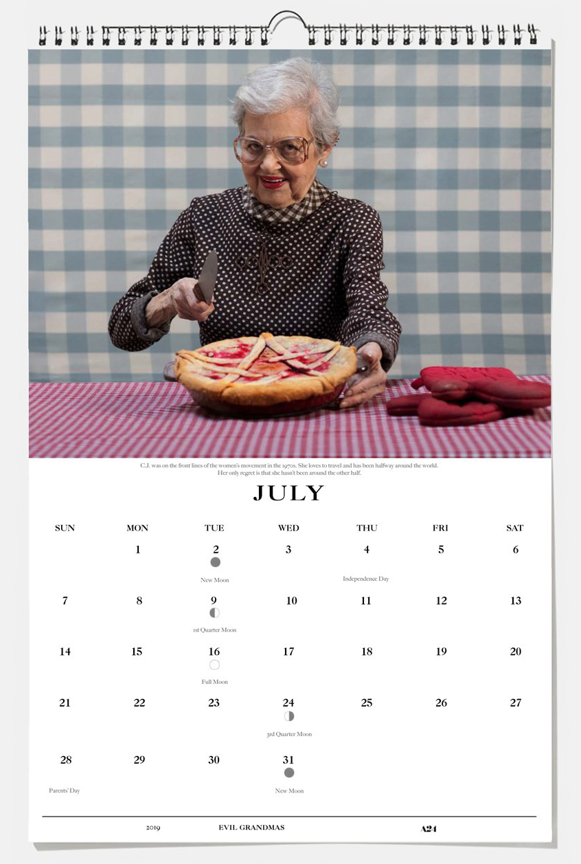 Evil Grandmas 2019 Wall Calendar A24 Shop