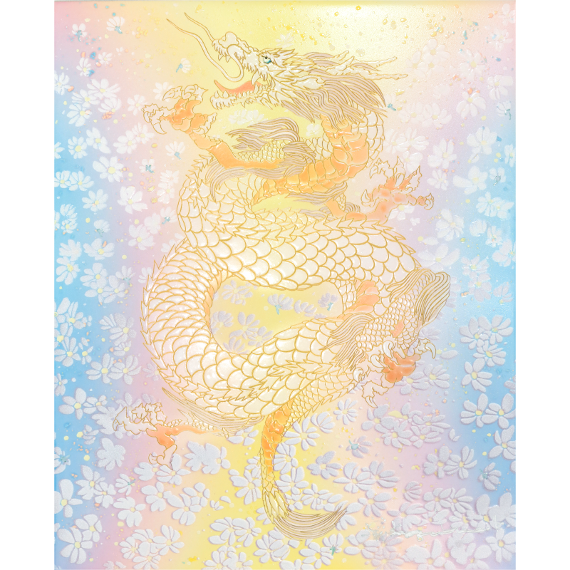 陶彩画_龍作品_白龍 ～清めの龍～_全体
