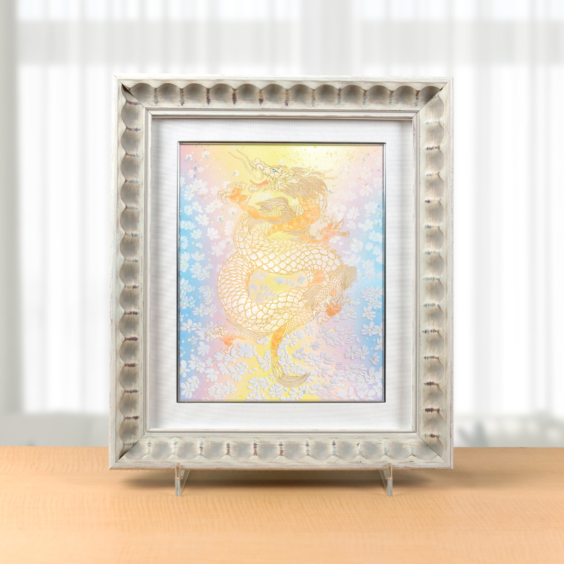 陶彩画_龍作品_白龍 ～清めの龍～_展示イメージ