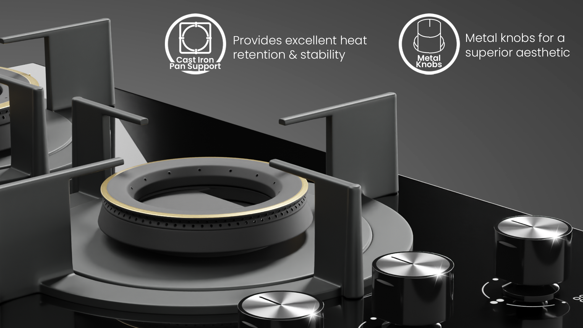 Cast Iron Pan Support, Metal Knob