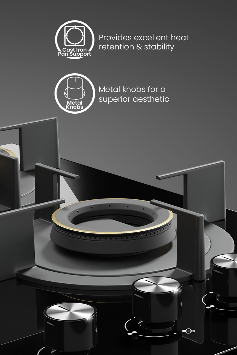 Cast Iron Pan Support, Metal Knob