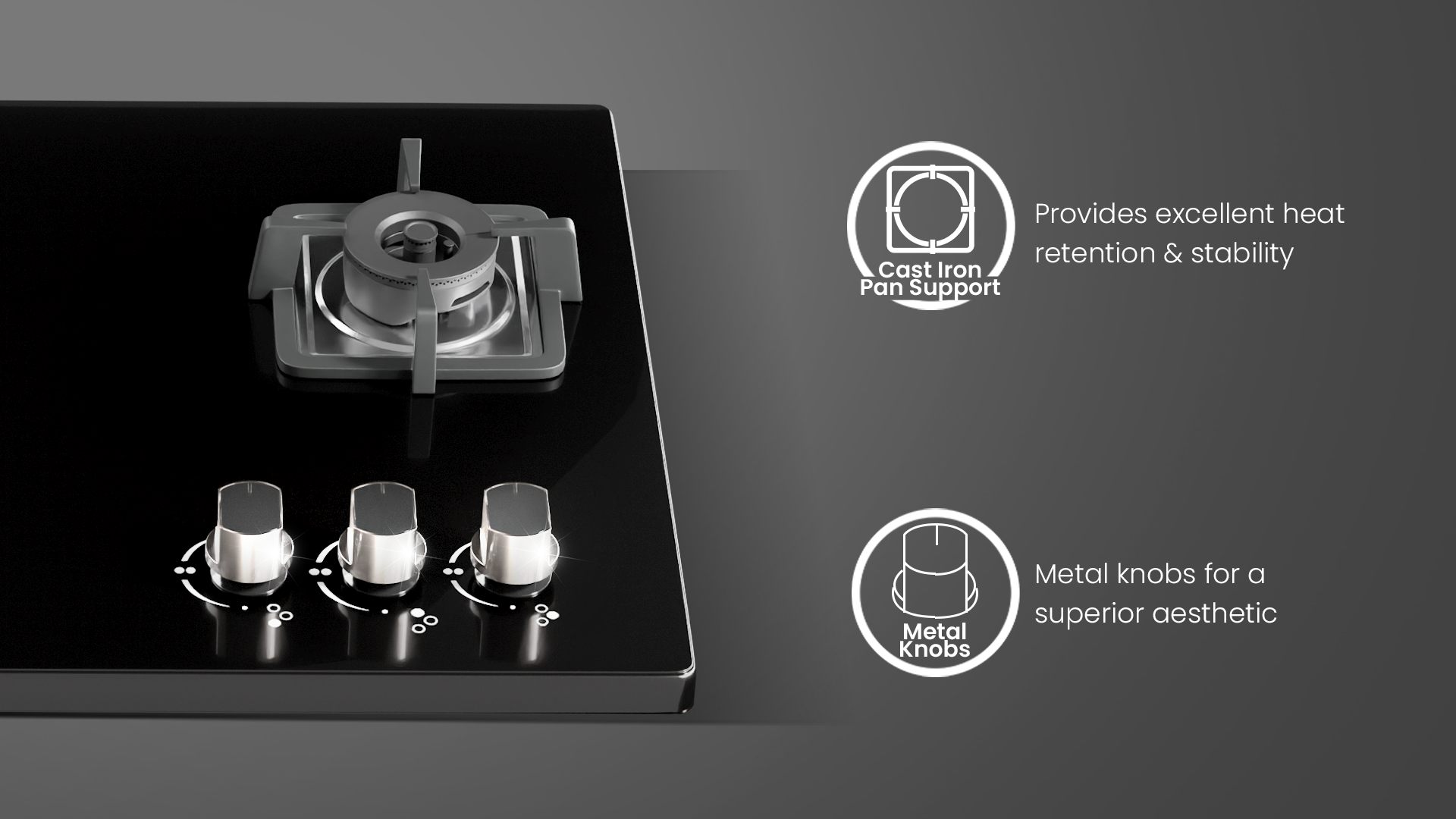 Cast Iron Pan Support, Metal Knob