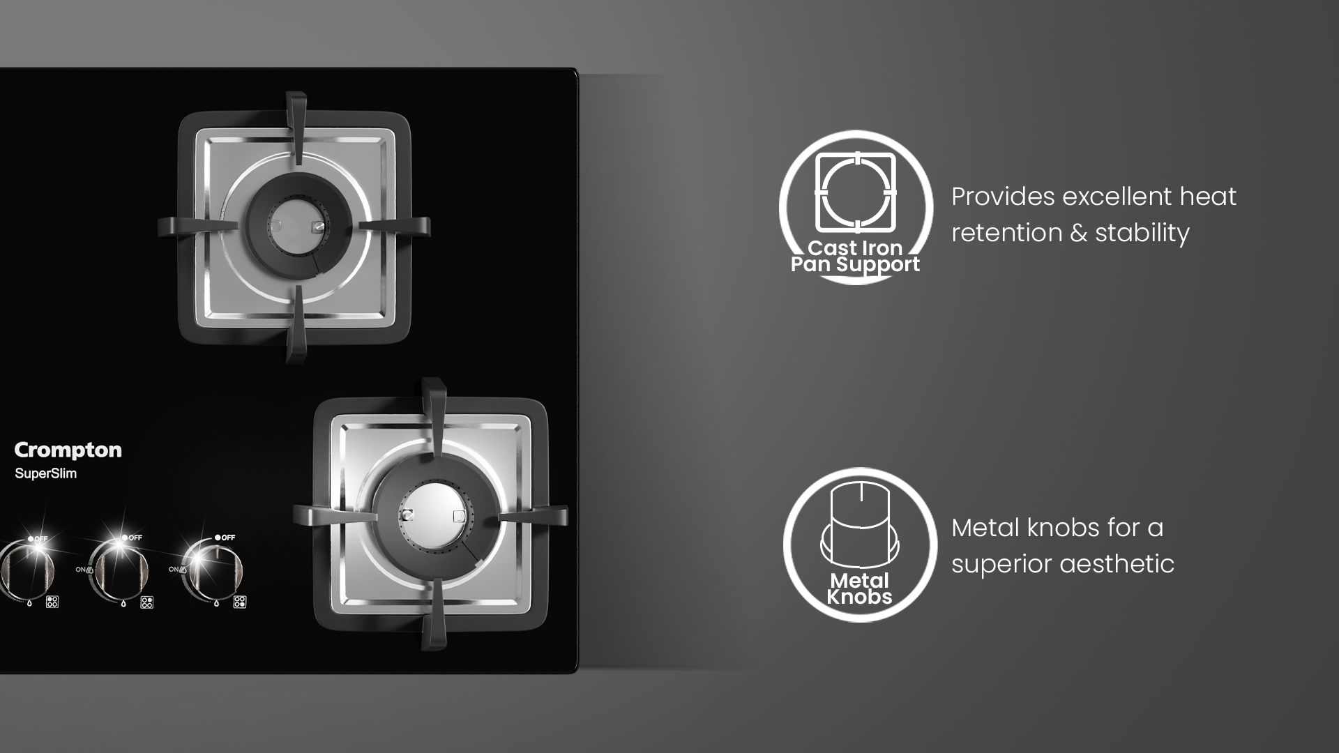 Cast Iron Pan Support, Metal Knob