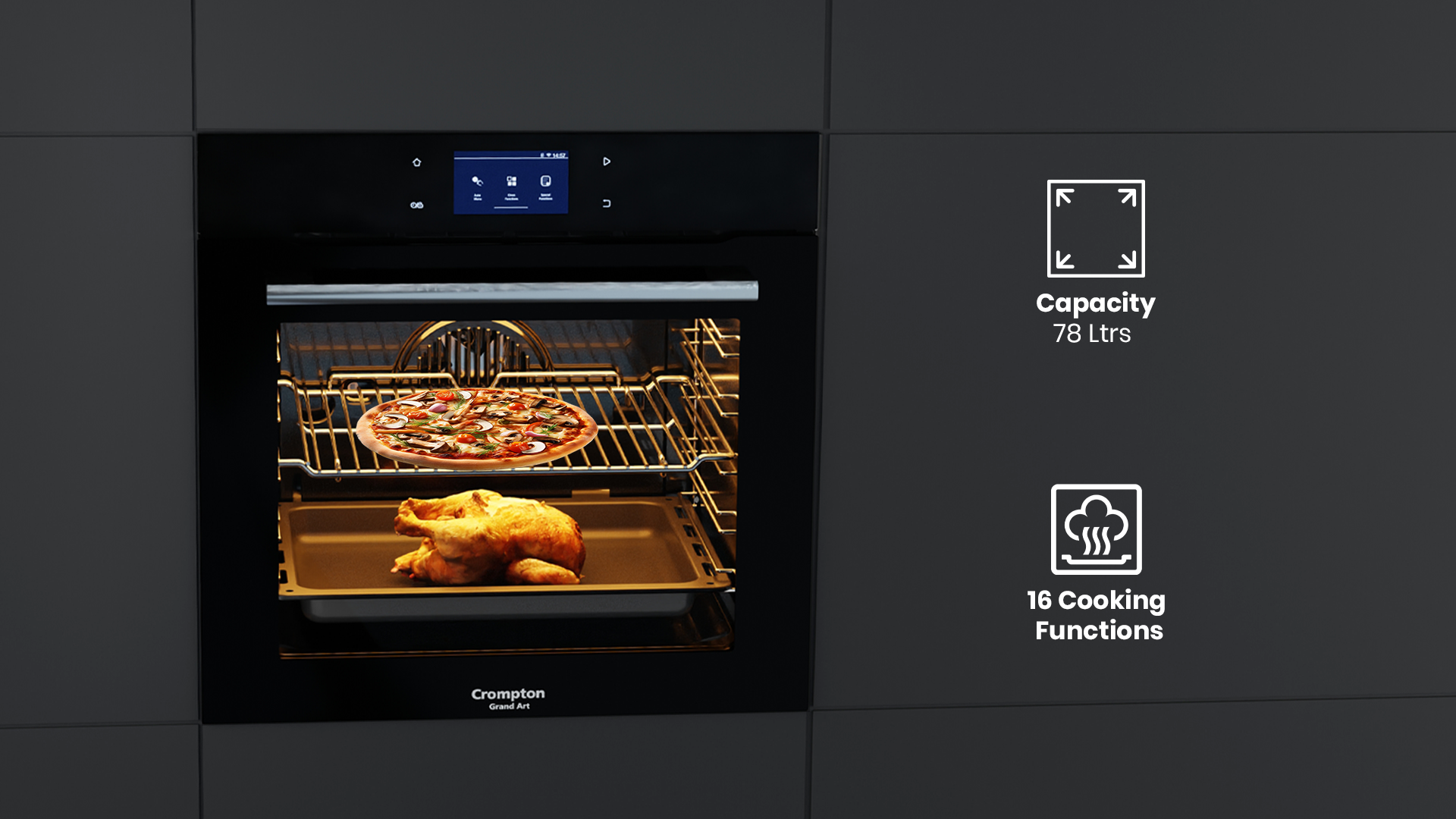 Capacity 78 Ltrs, 16 Cooking Functions