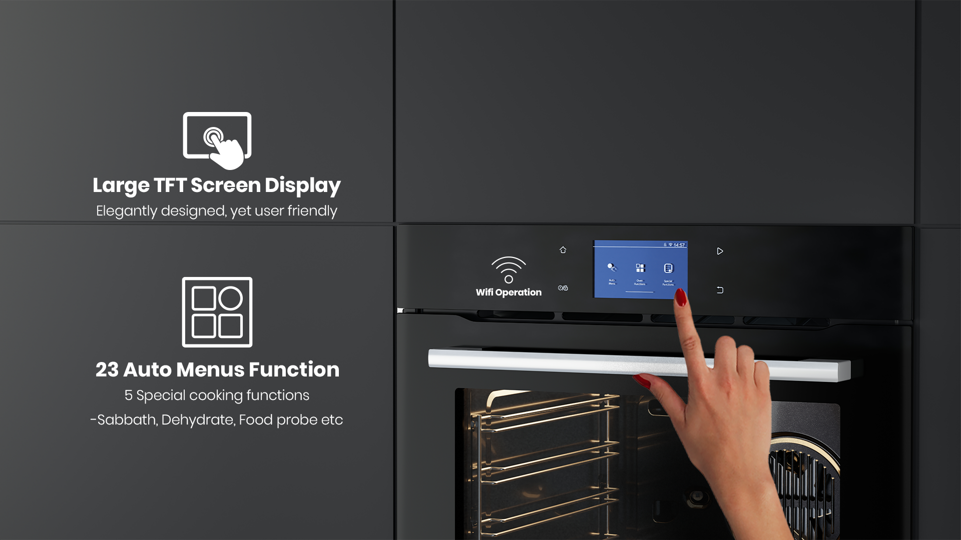 23 Auto Menus Functions, Large TFT Screen Display
