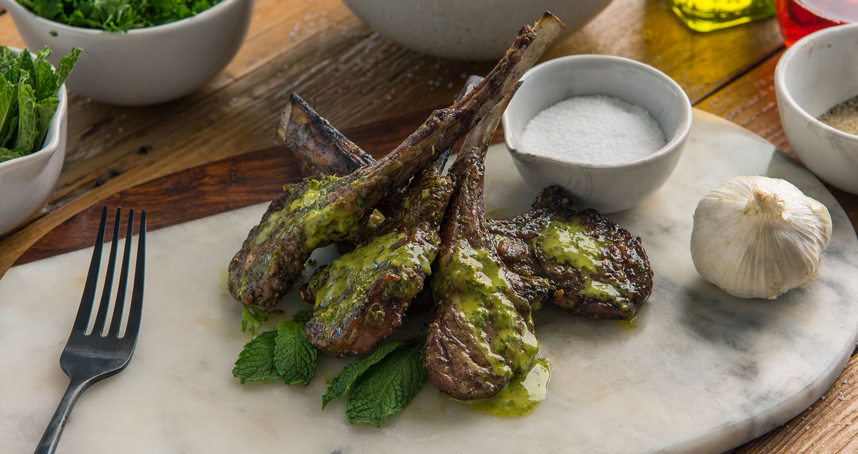 Grilled Lamb Chops with a Honey Lemon Mint Marinade - Hey Grill, Hey