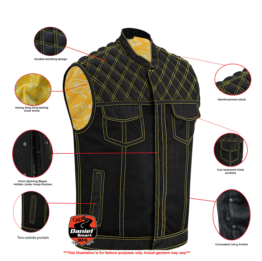 nitro-rush-men-s-black-mesh-textile-vest-with-yellow-diamond-stitch-product-detail-image