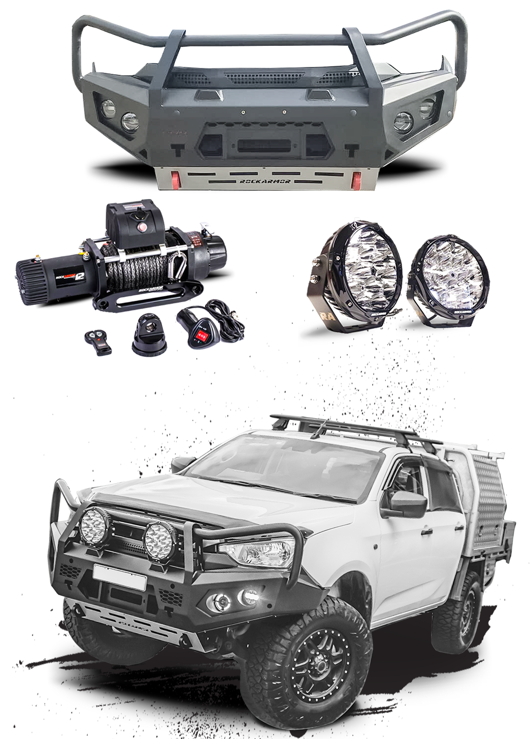 BULL BAR, WINCH, DRIVING LIGHTS COMBO