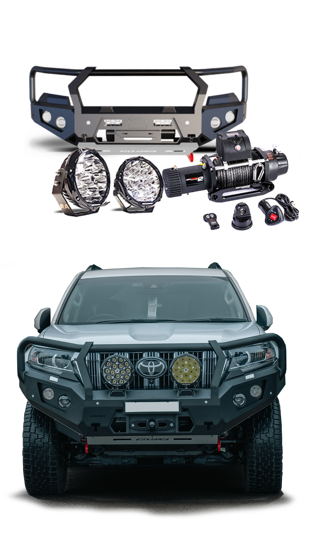 BULL BAR WINCH LED SPOTTIES