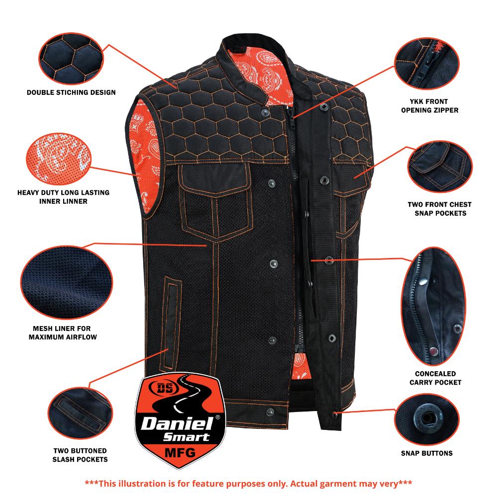 night-tiger-men-s-black-mesh-textile-vest-with-orange-diamond-stitch-product-detail-image