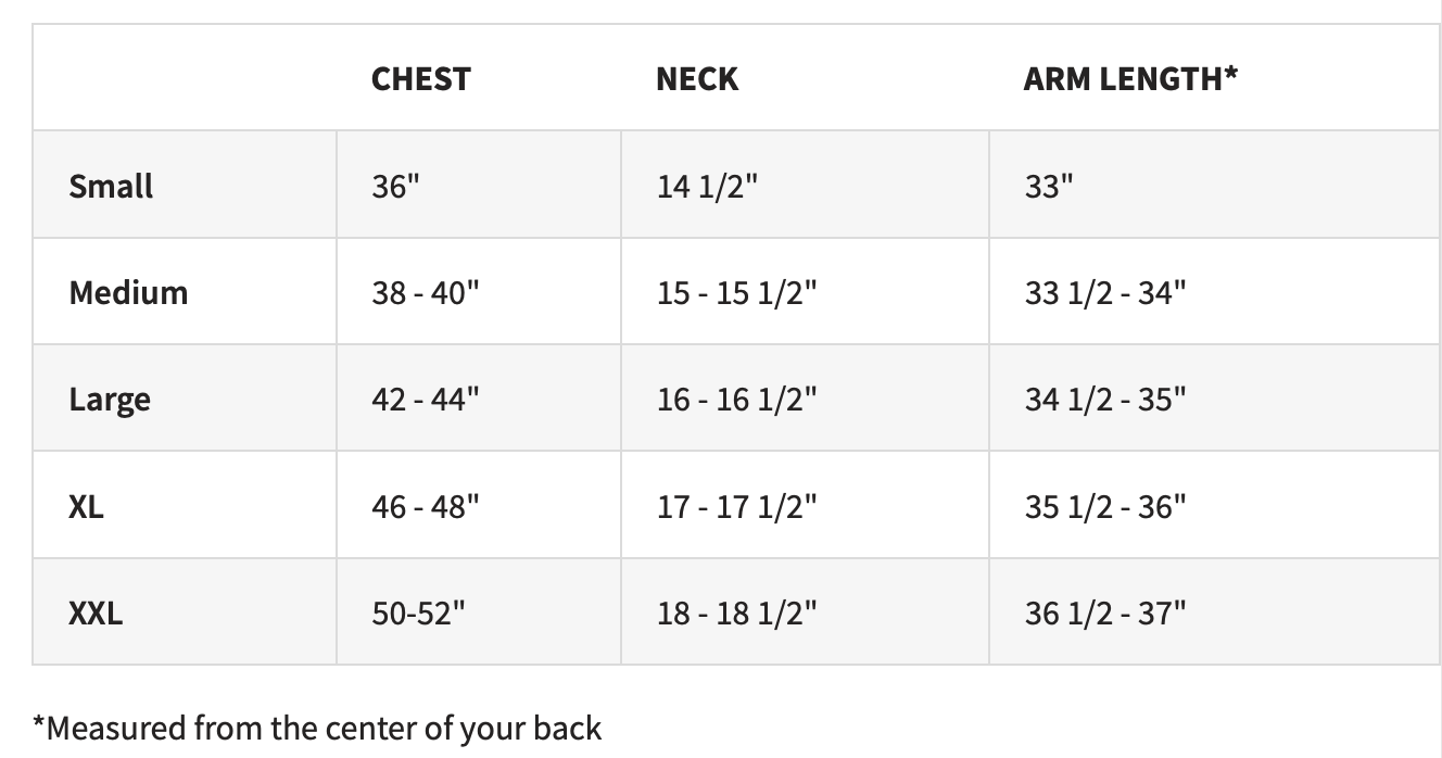 Size chart