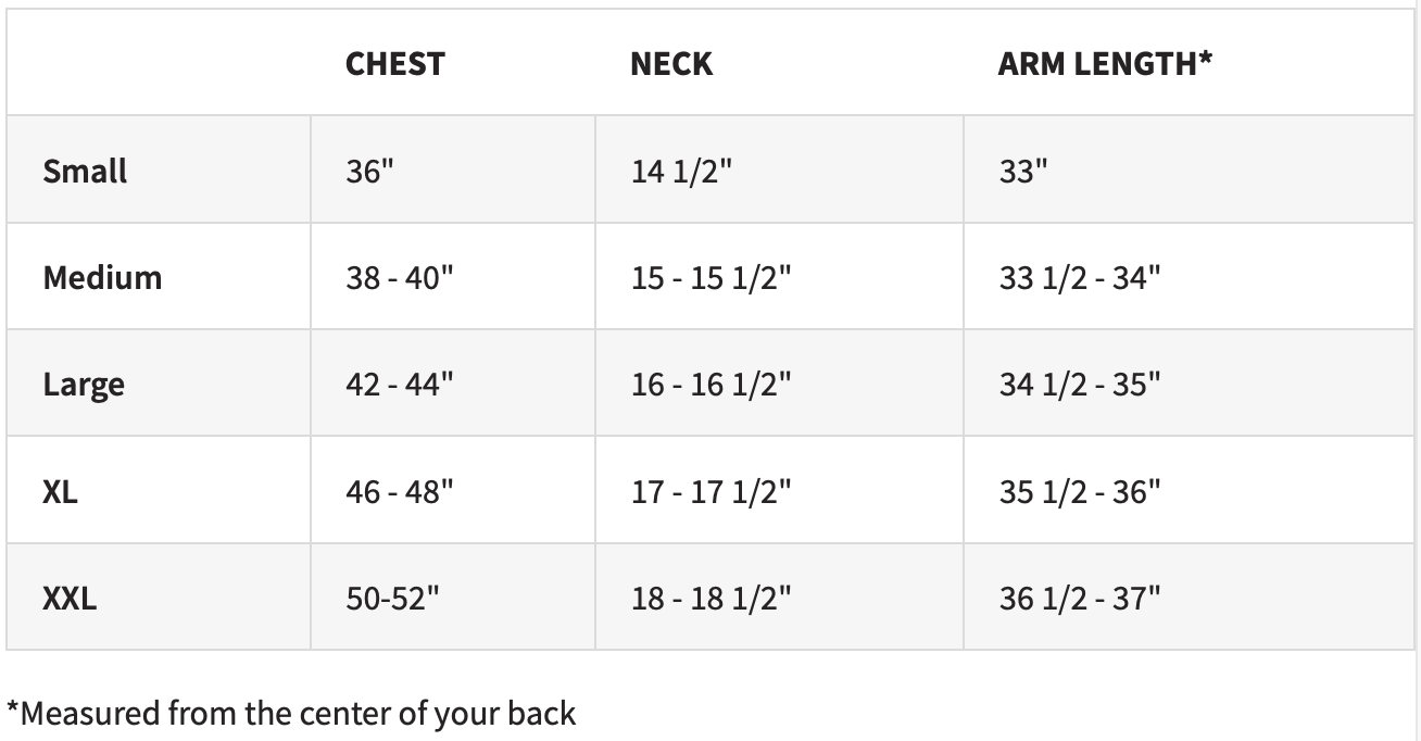 Size chart