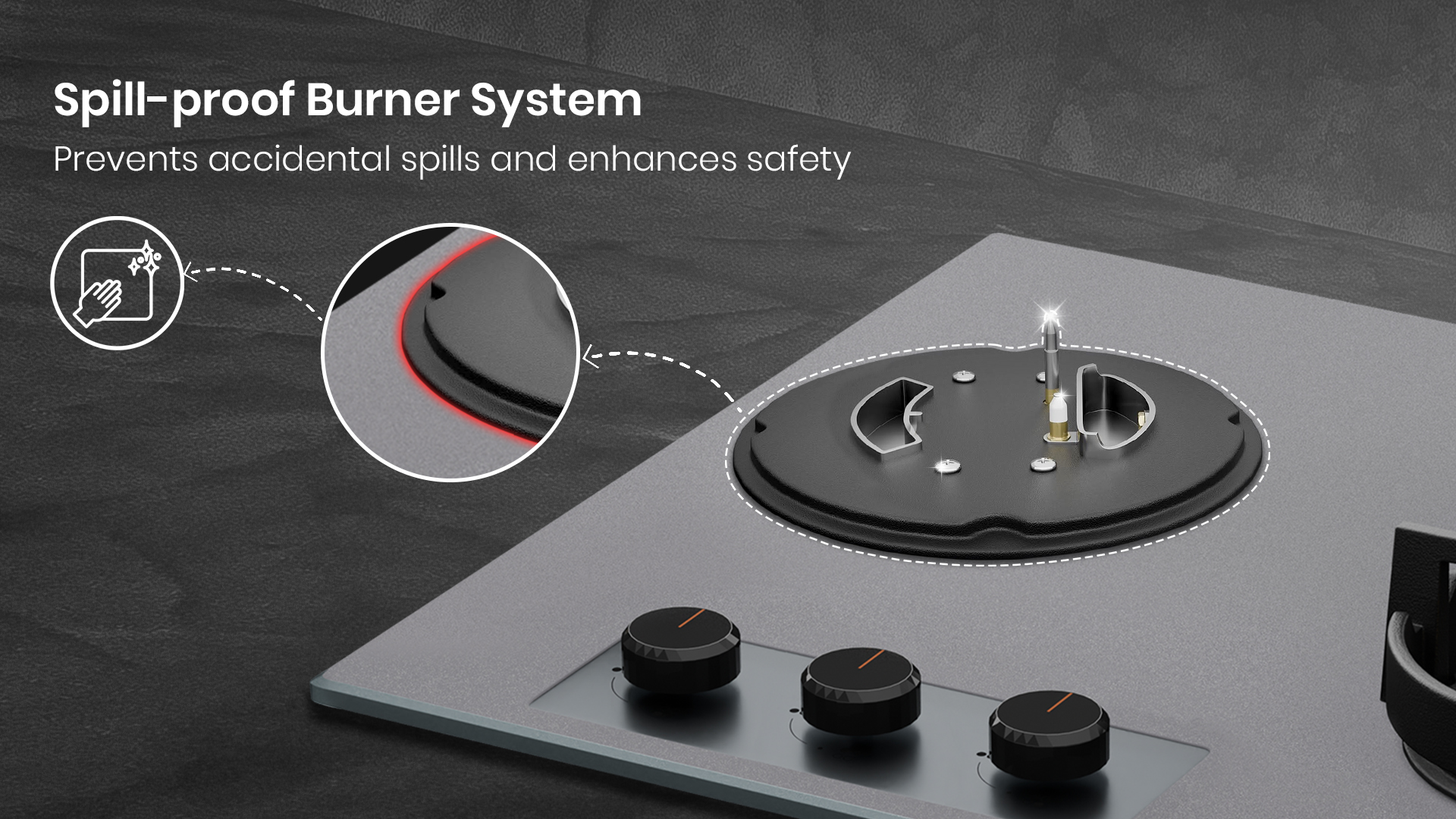 Spill-proof Burner System