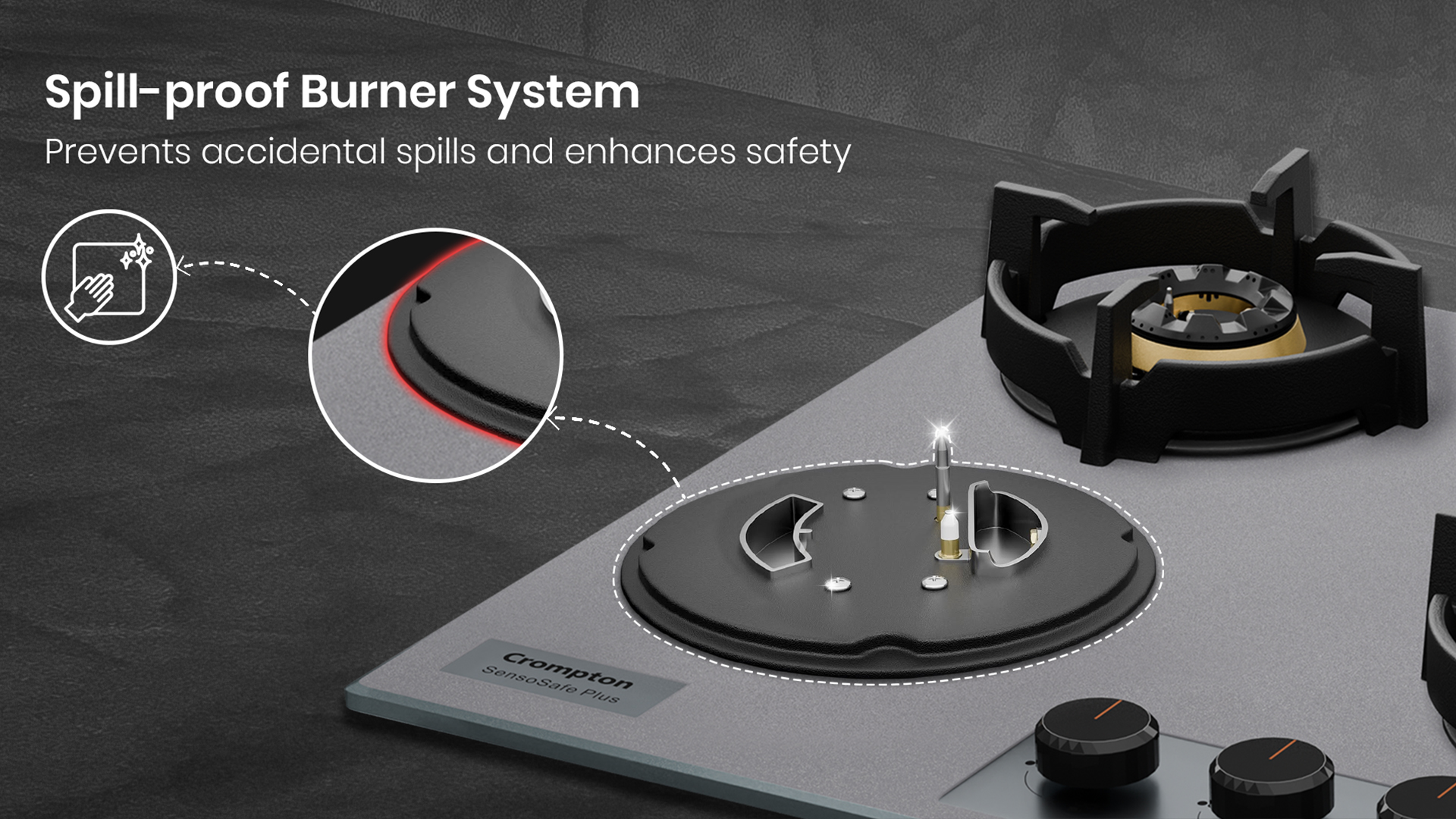 Spill-proof Burner System