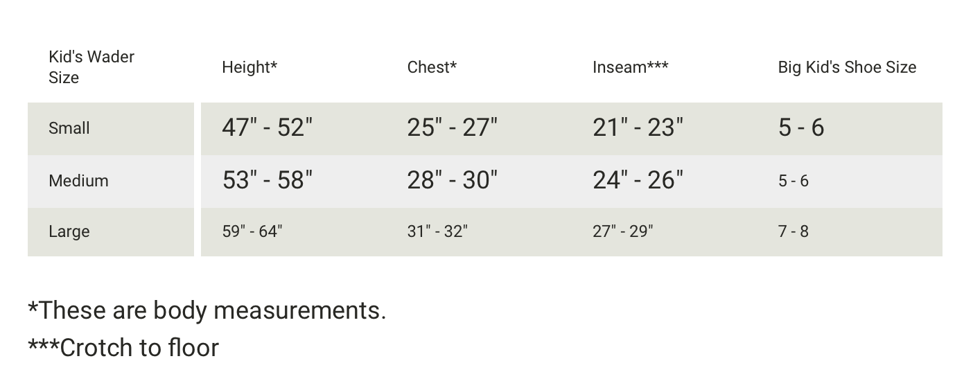Size chart
