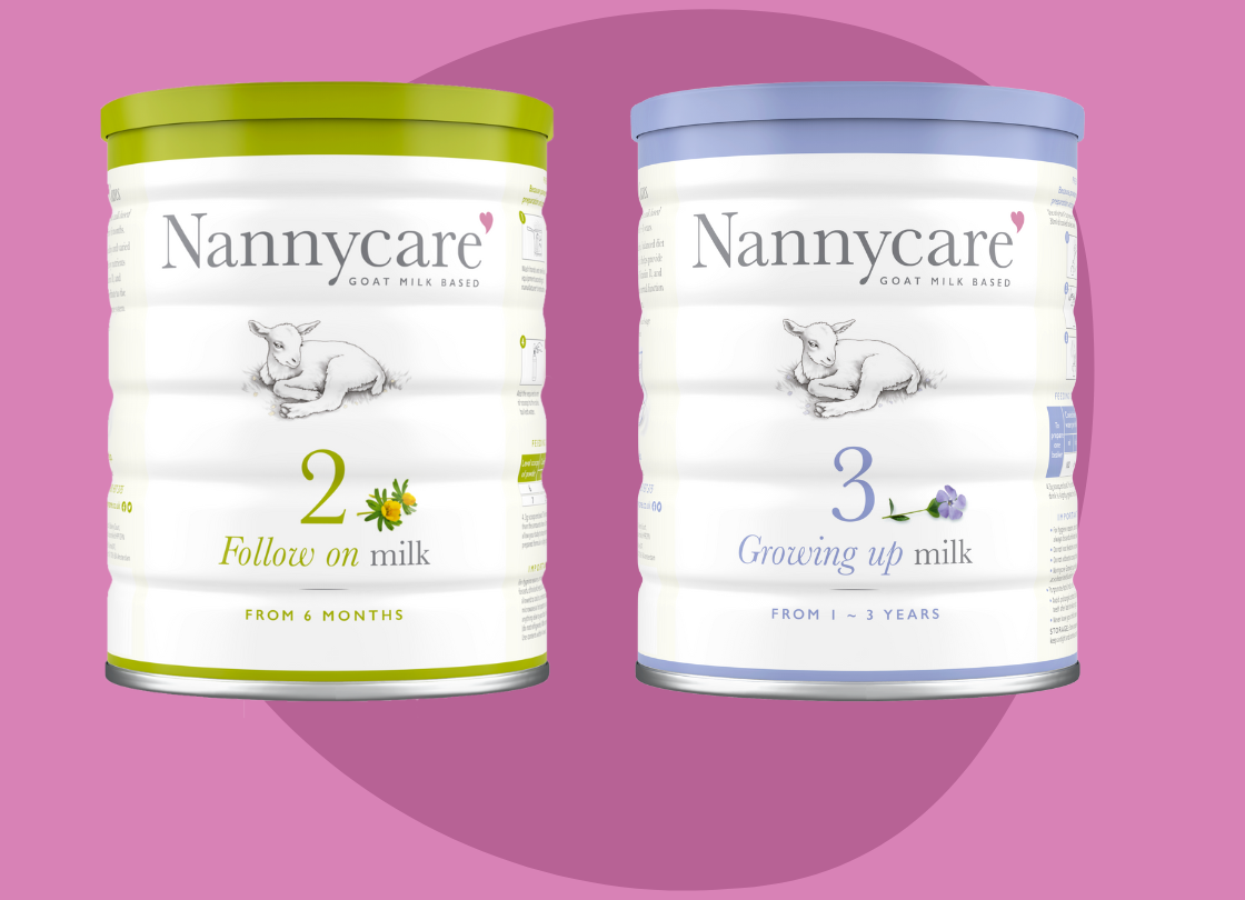 Nannycare goat milk formula tins