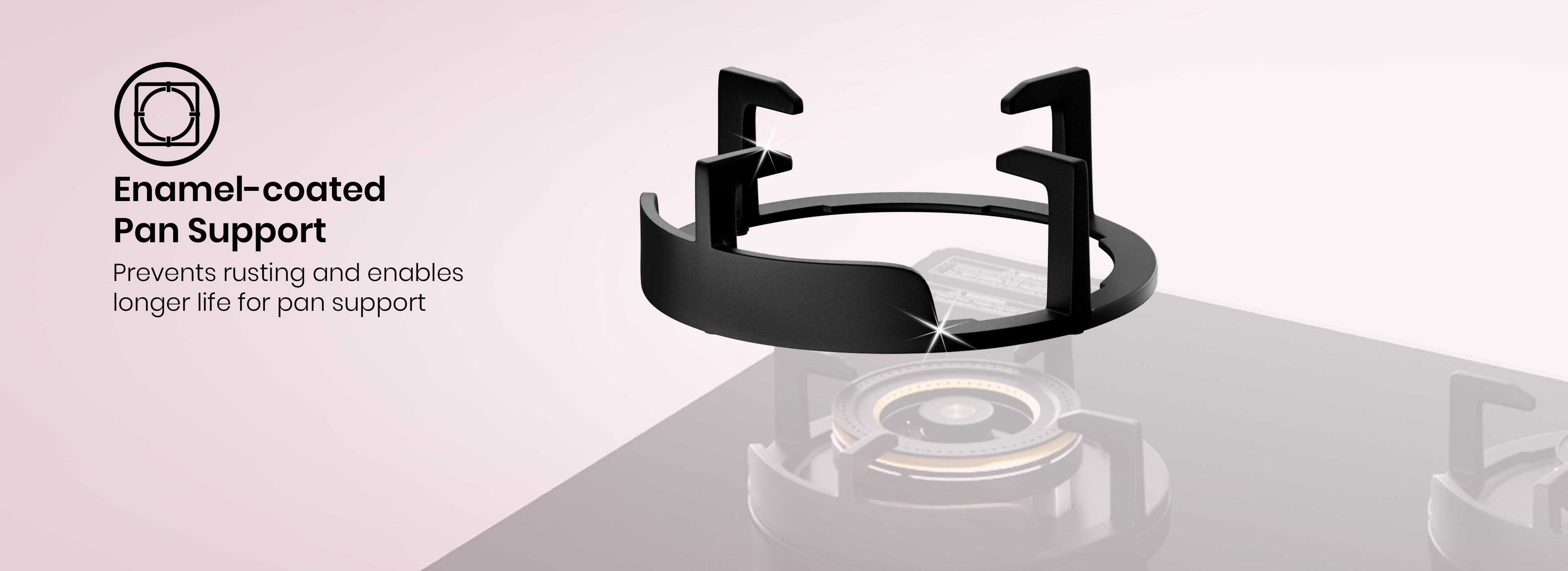 Enamel-coated Pan Support