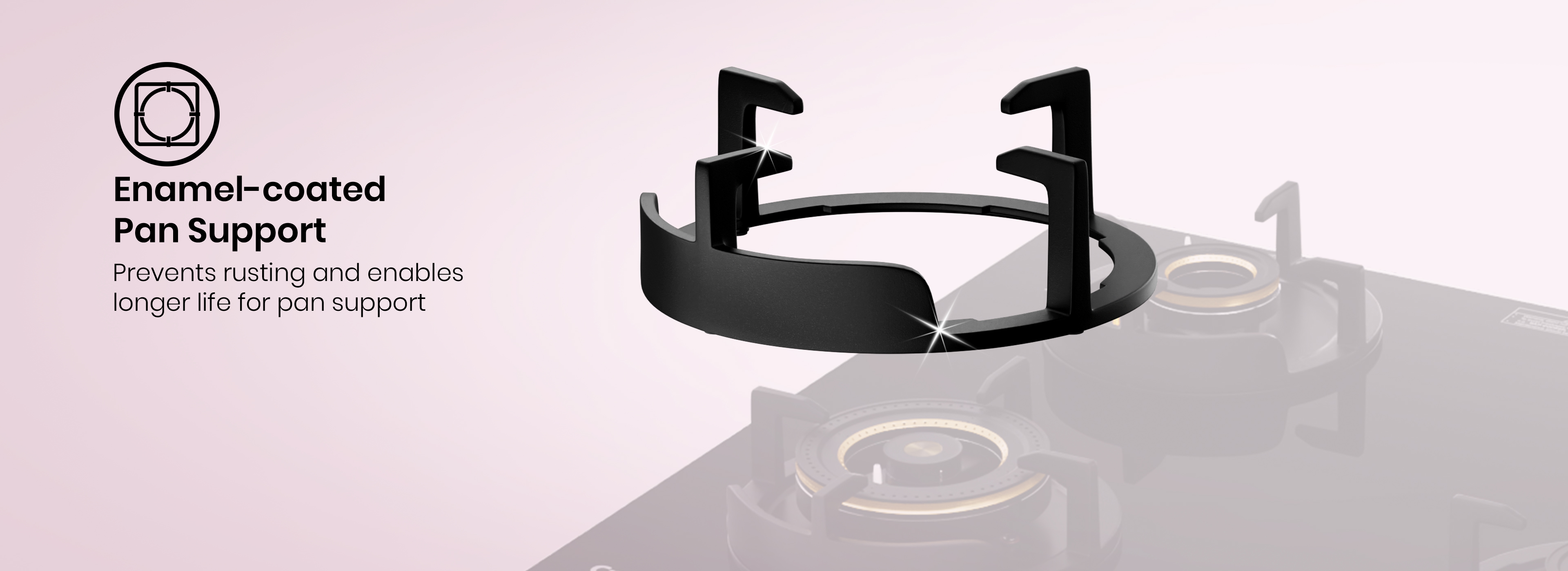 Enamel-coated Pan Support