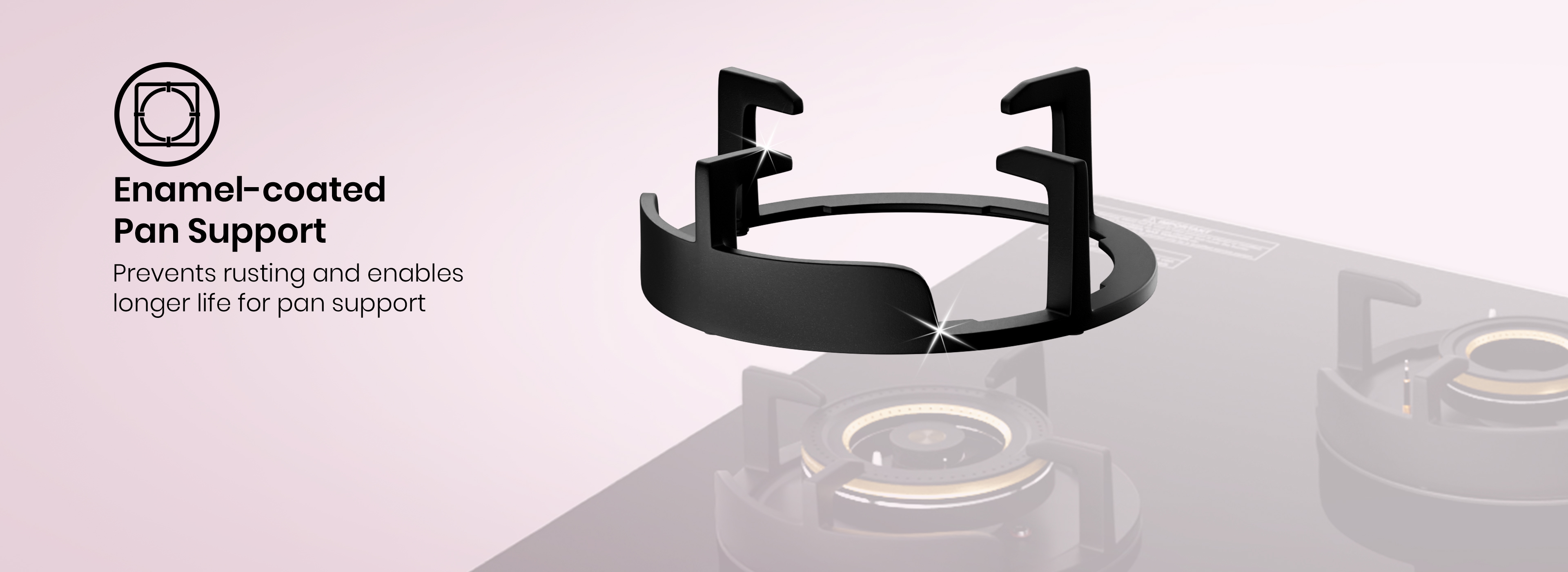 Enamel-coated Pan Support