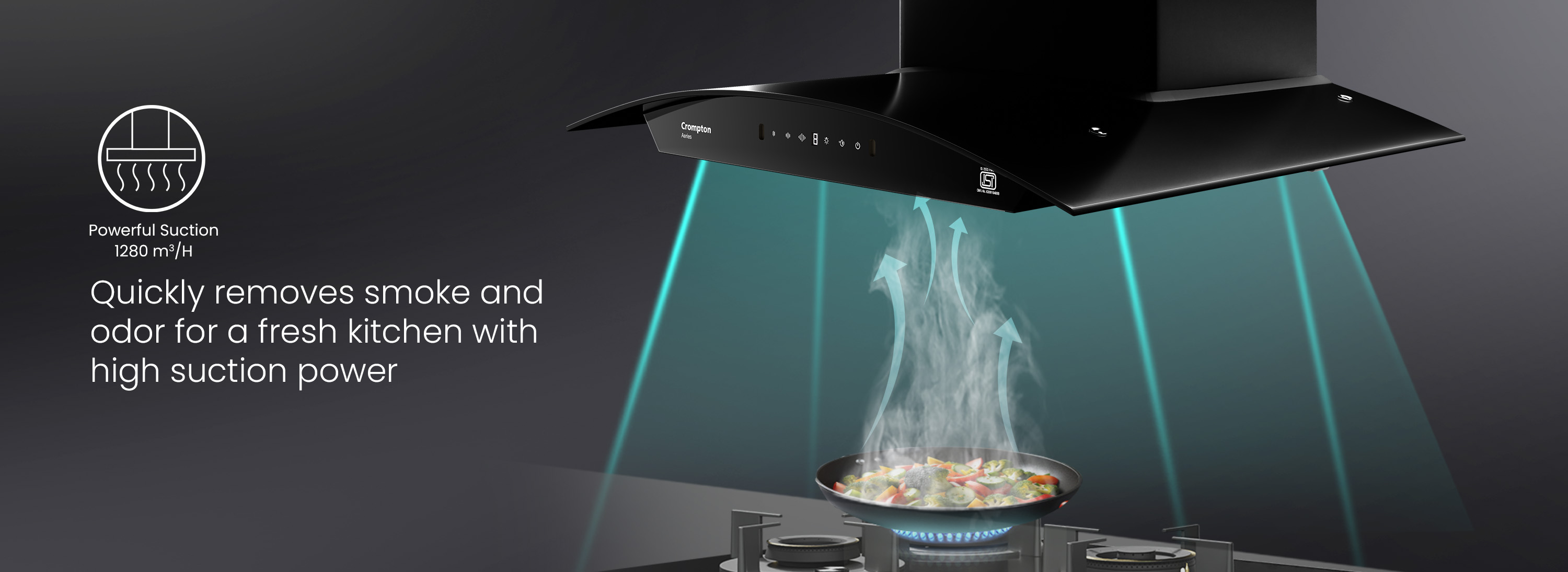 Quickly Removes Smoke and Odor For a Fresh Kitchen With High Suction Power