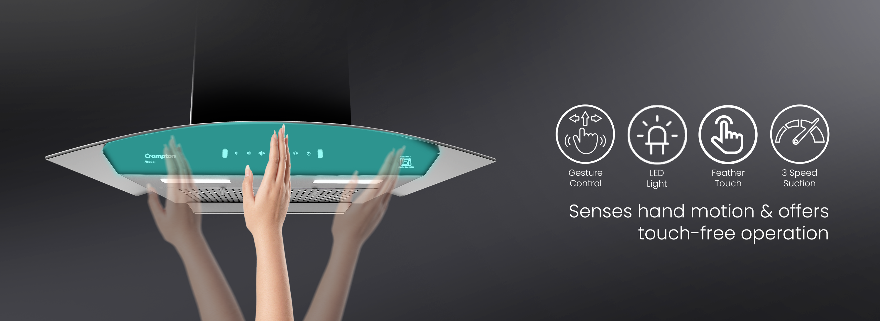 Senses Hand Motion and Offers Touch-Free Operation