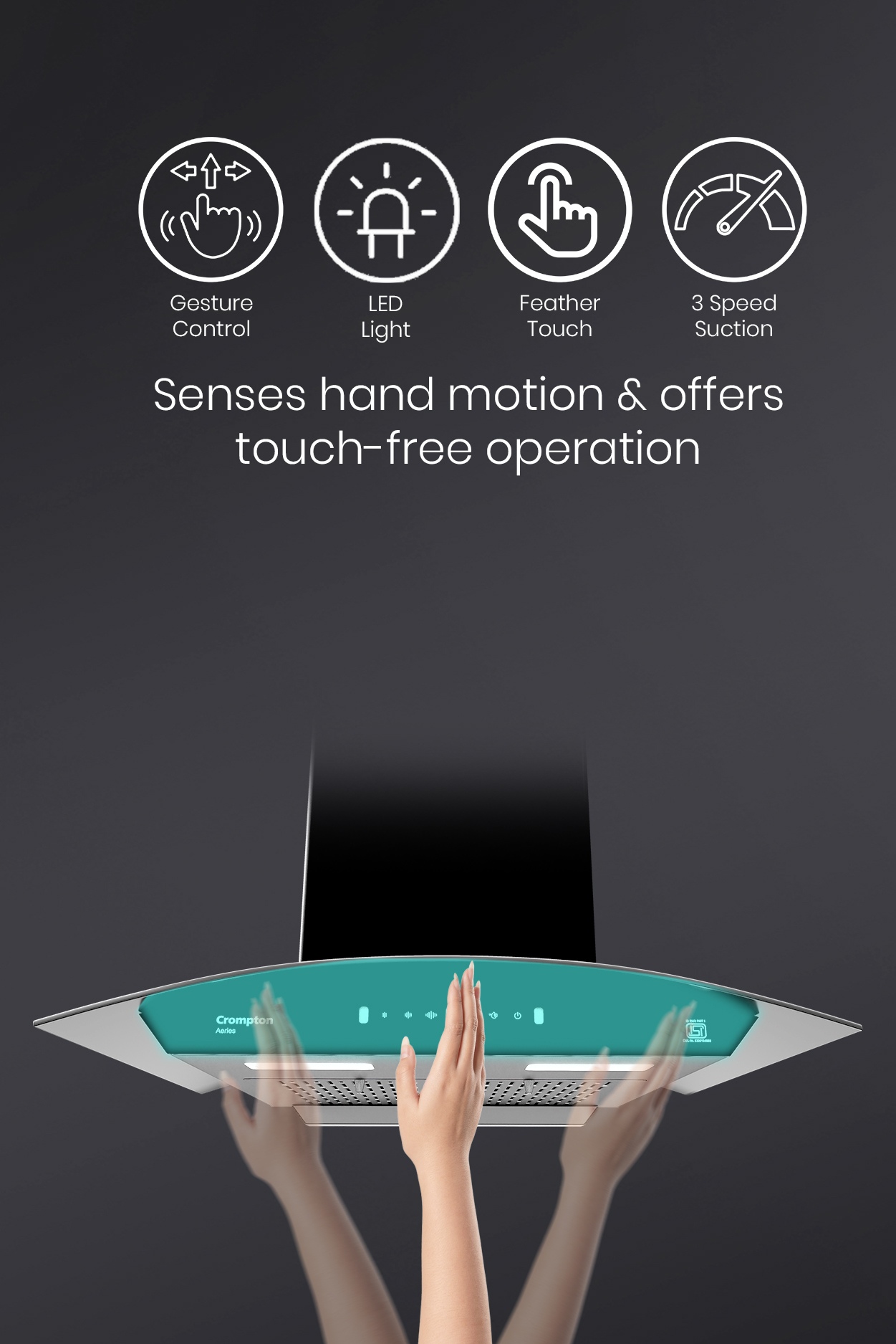 Senses Hand Motion and Offers Touch-Free Operation