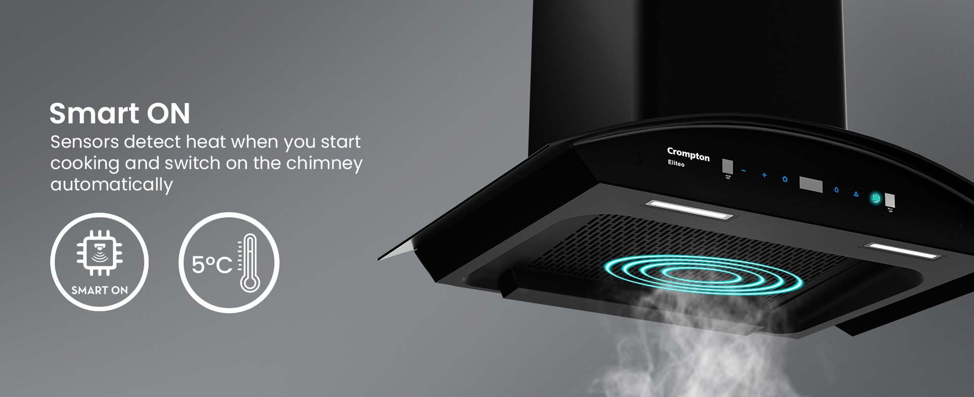 Quickly Removes Smoke and Odor For a Fresh Kitchen With High Suction Power