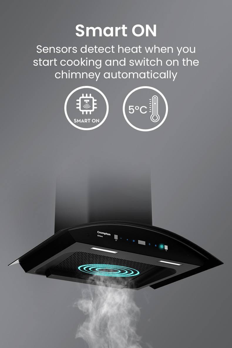 Quickly Removes Smoke and Odor For a Fresh Kitchen With High Suction Power