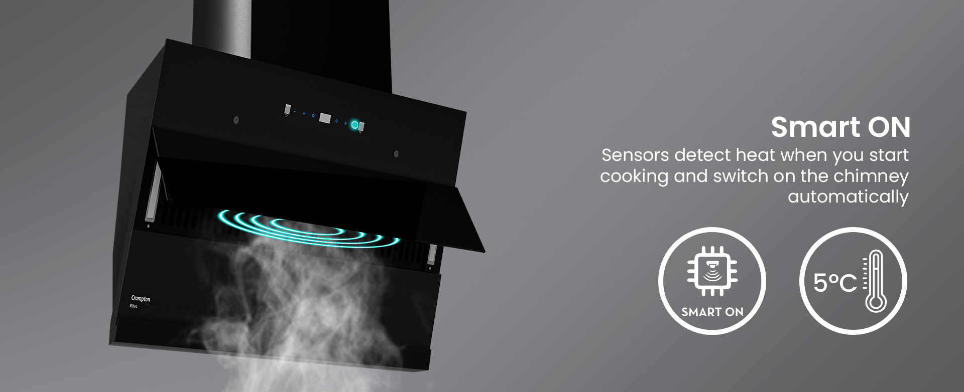 Quickly Removes Smoke and Odor For a Fresh Kitchen With High Suction Power