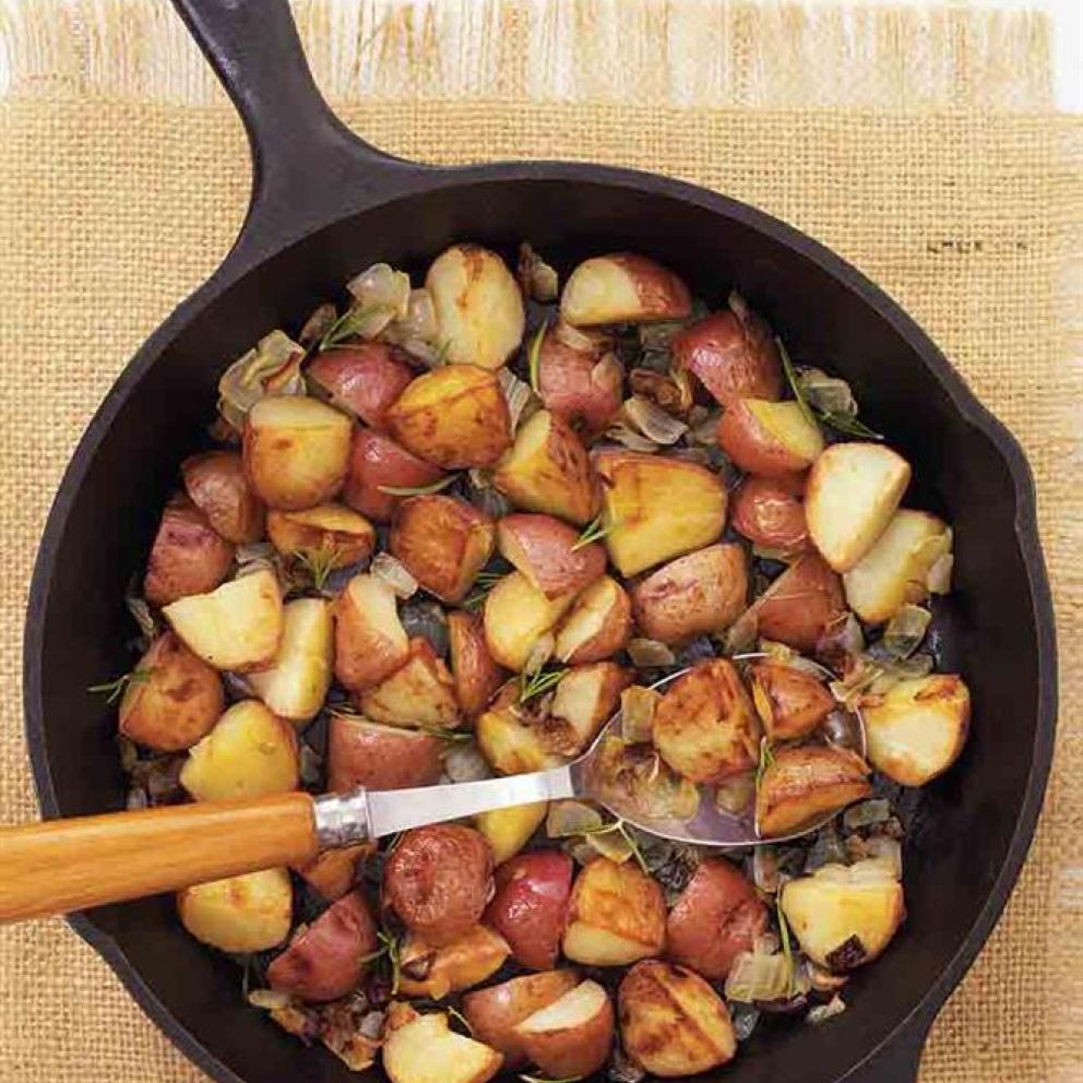 Grilled Smashed Potatoes with Warm Bacon Vinaigrette