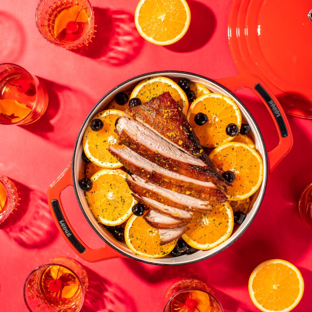Classic Pot Roast in Red Dutch Oven