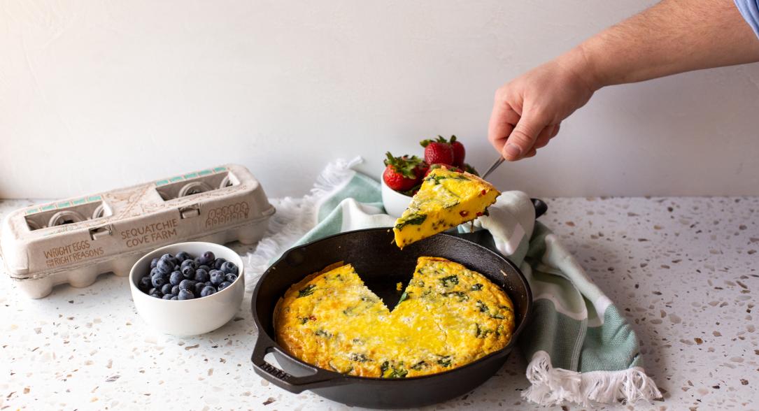 Frittata served from skillet