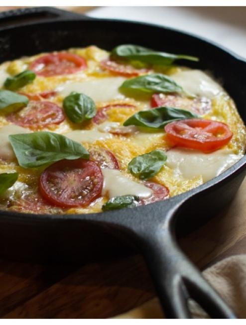 Frittata served from skillet