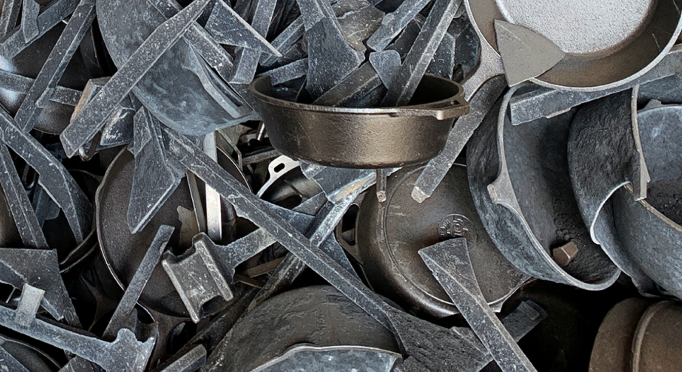Pile of pans and iron scraps