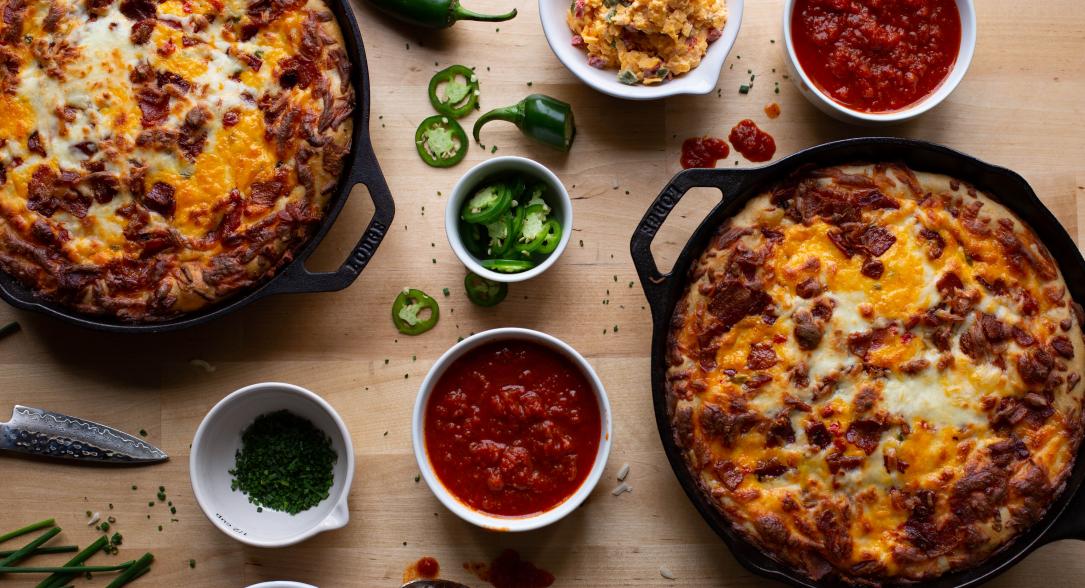 Bacon and Pimento Cheese Pizza