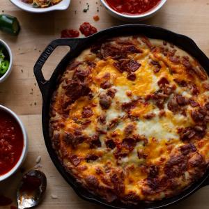 Bacon and Pimento Cheese Pizza