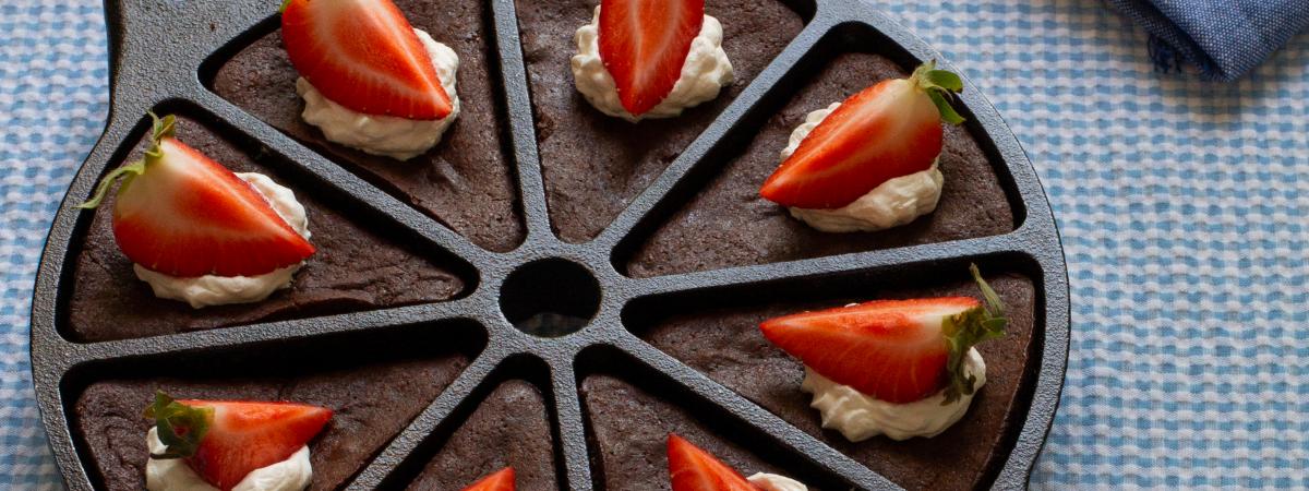 Cast Iron Brownie Wedges Recipe