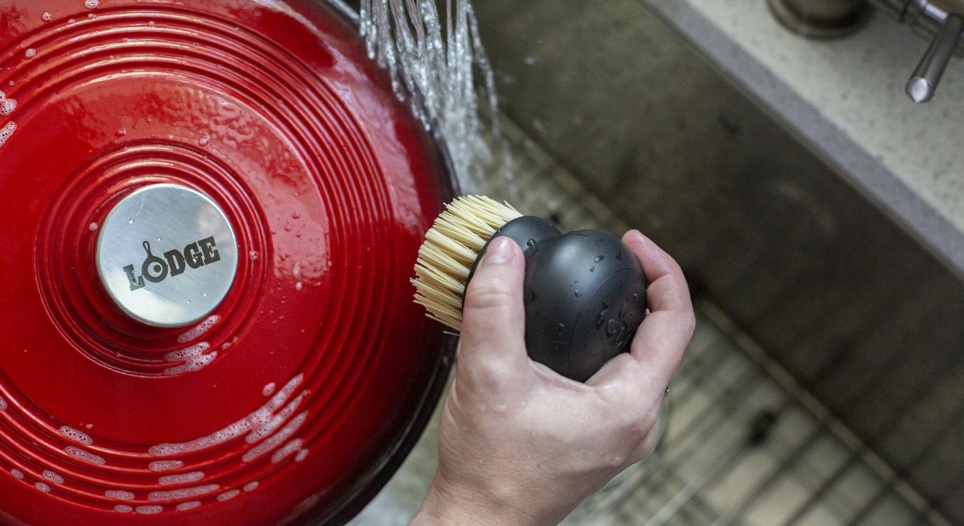 How to clean an enamel cast iron Dutch Oven.