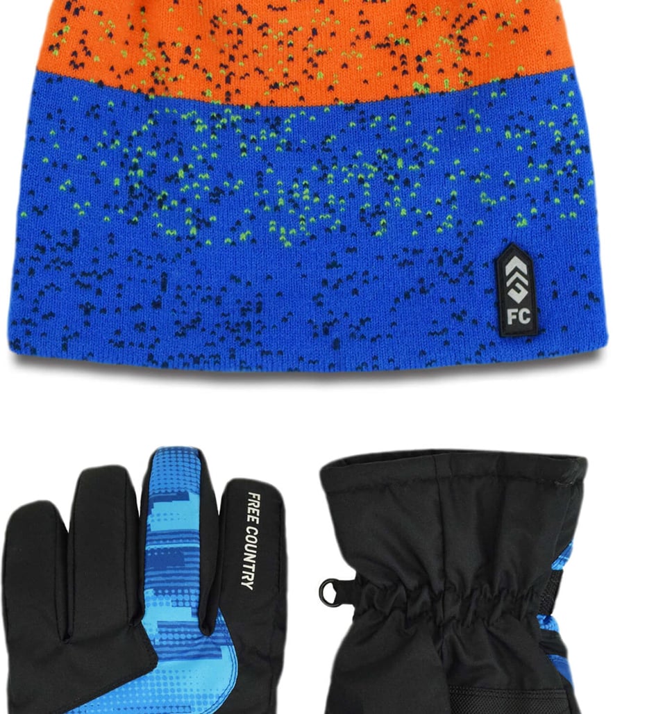 Boys' Jacquard Knit Hat and Ski Glove Set