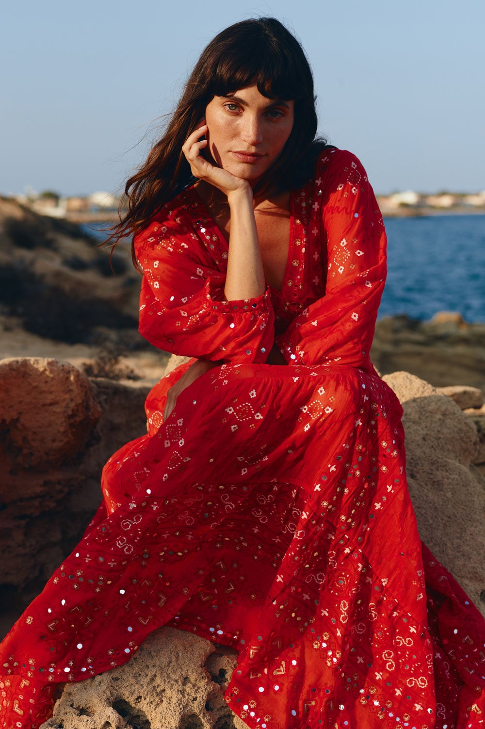 juliet dunn beach dress Juliet Dunn | Mexican Embroidered V Neck Maxi Dress